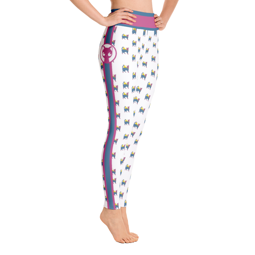 Pink and blue polka dot Yoga Pants