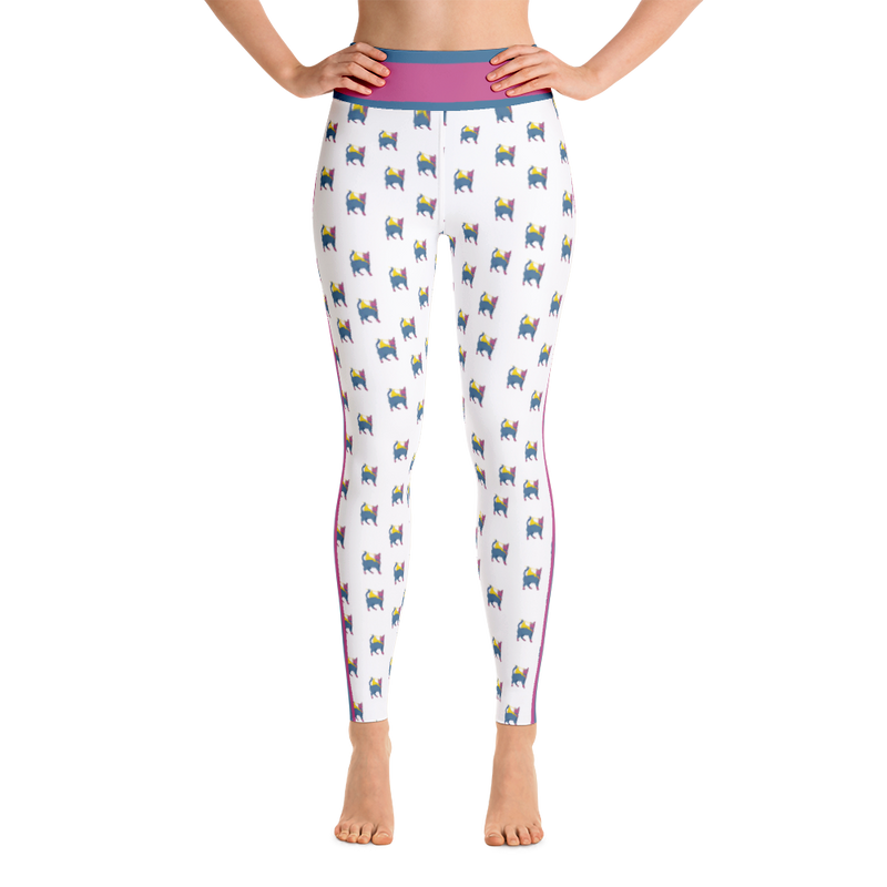 Pink and blue polka dot Yoga Pants